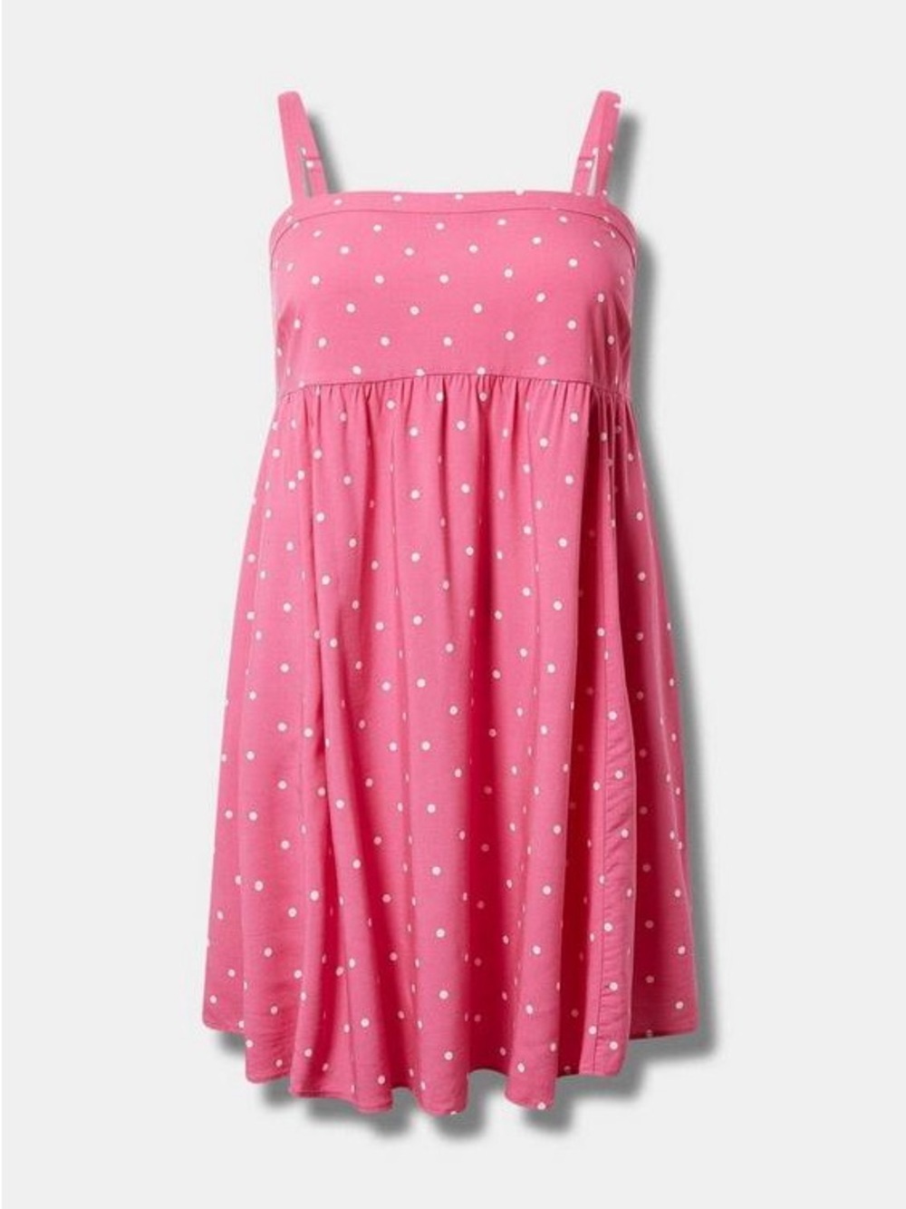 Torrid Mini Challis Sleeveless Sundress Pink Polka Dot Summer Plus Size Flowy - Picture 10 of 10
